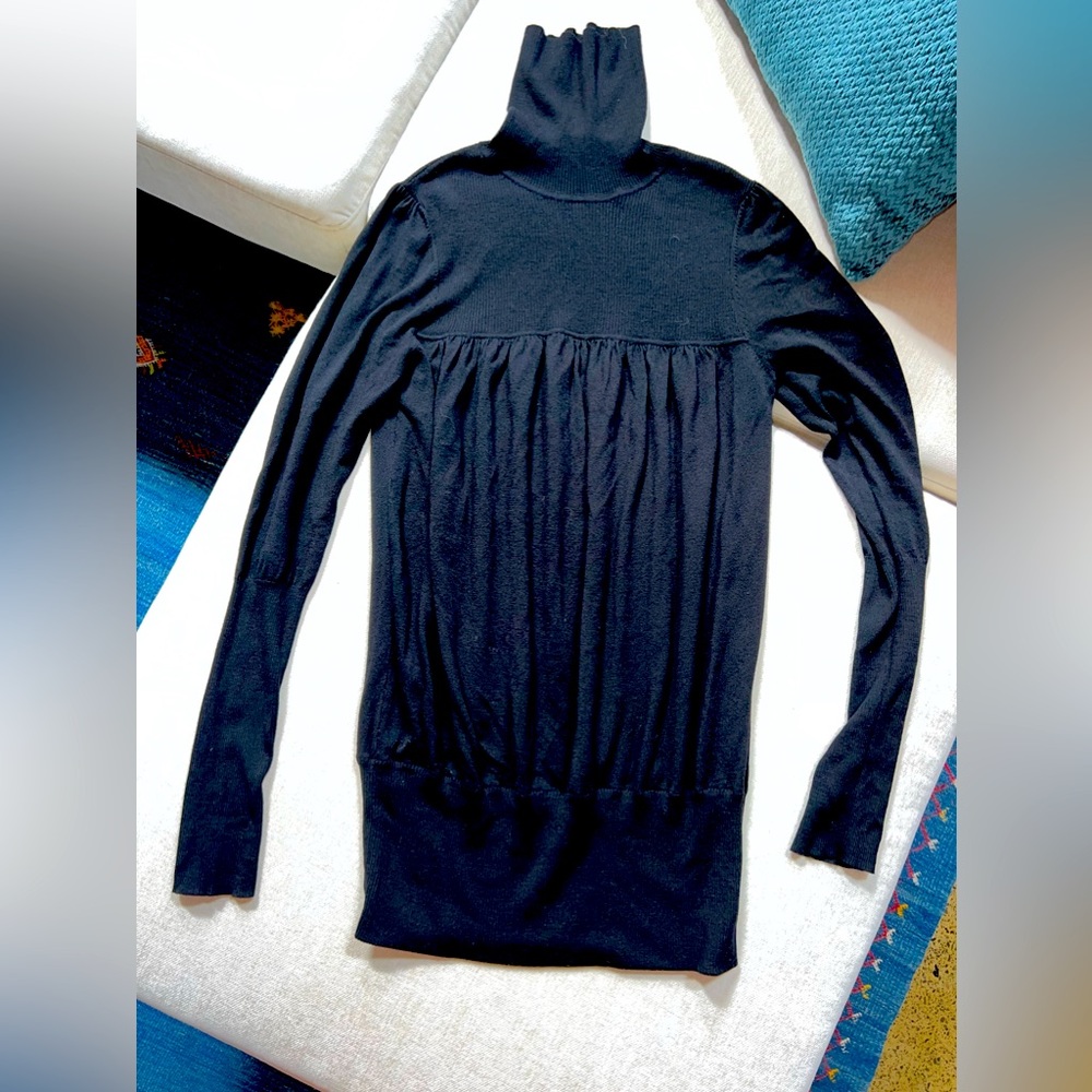 Diane Von Furstenberg black turtleneck sweater dress